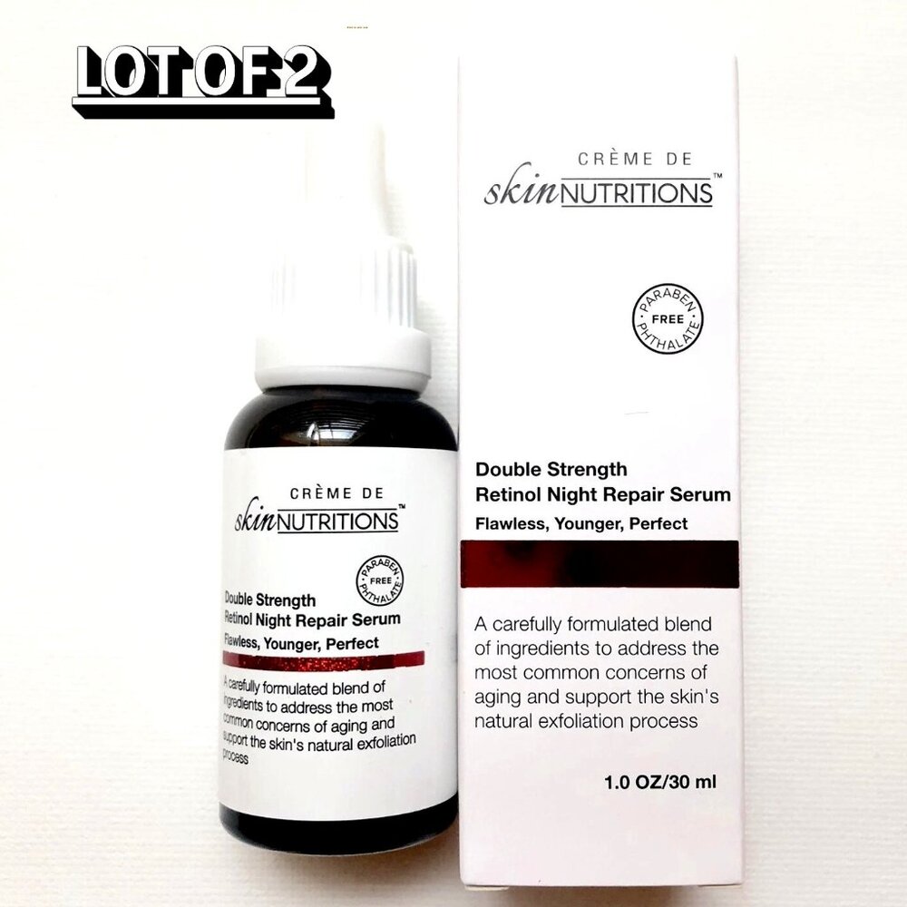 Lot of 2 Skin Nutritions Double Strength Retinol Night Repair Serum 1.0 oz./30m